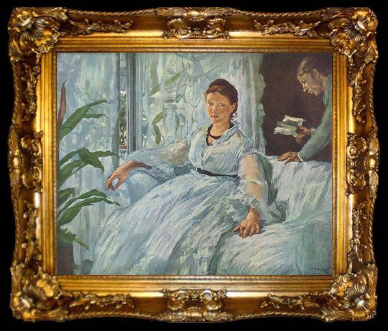 framed  Edouard Manet Beim Lesen, ta009-2